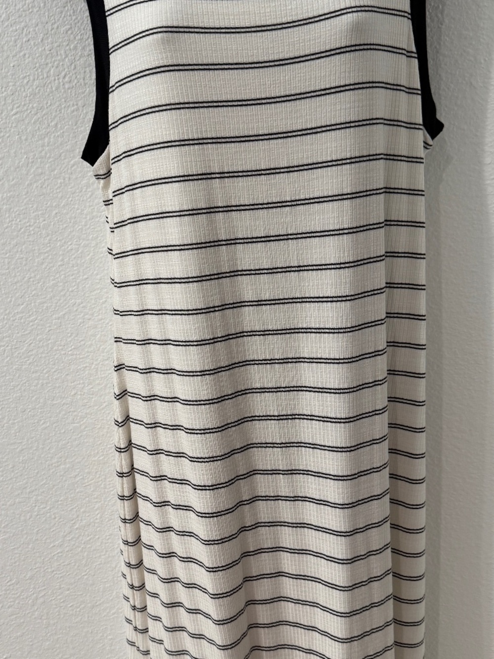 THE VANITY ROOM | TANK MAXI DRESS | Black & White Stripe | Sleeveless NWOT - XL